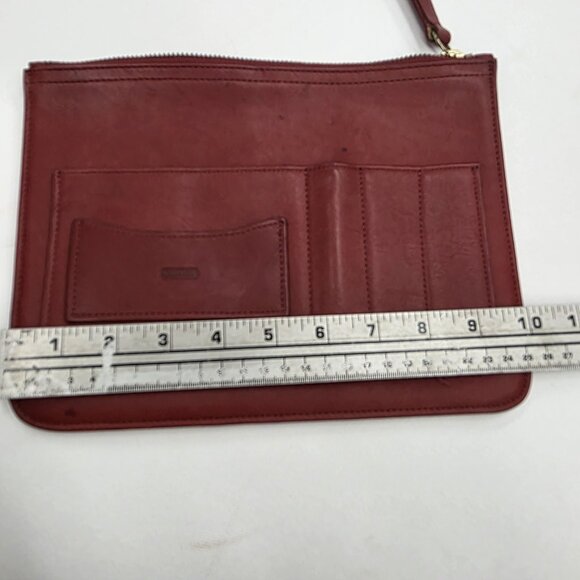 COACH VINTAGE RED LEATHER ORGANIZER TRAVEL BUSINESS TECH POUCH CADDY - Picture 8 of 10